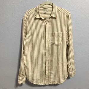 Banana Republic Men’s Striped Long Sleeves Linen Shirt